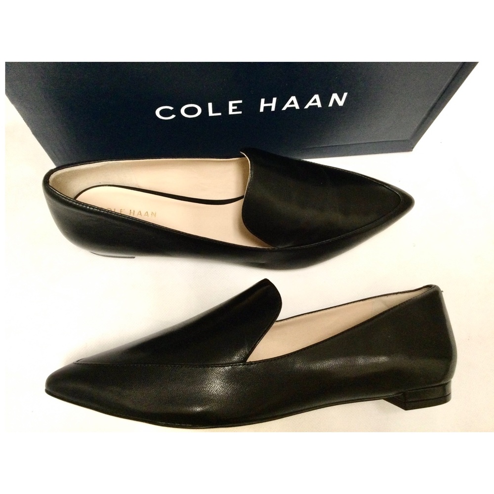 Cole Haan Brie Black Leather Loafers Ballets Flats - Picture 9 of 15